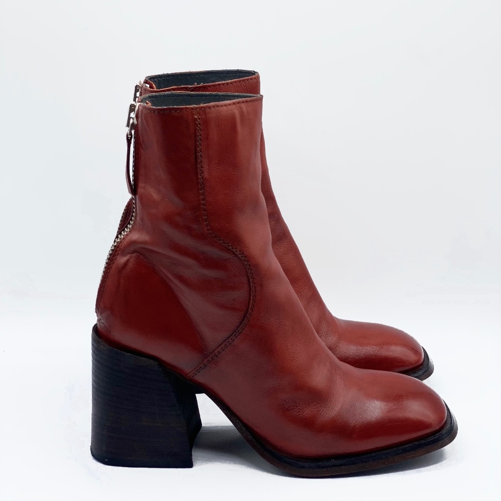 MOMA Woman's Ankle Boots in Burgundy - Size 37.5EU/7US